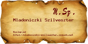 Mladoniczki Szilveszter névjegykártya