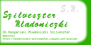 szilveszter mladoniczki business card